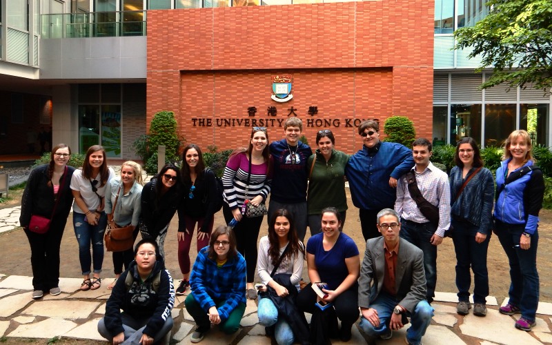 Hartwick pyschology students at Hong King University
