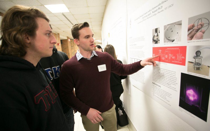 Physics student presents research during Hartwick Student Showcase