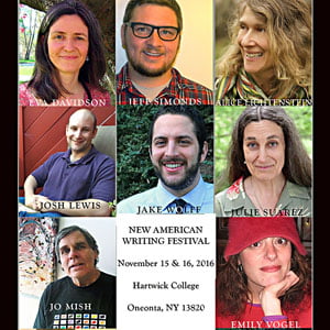 Poster for 2016 New American Writing Festival