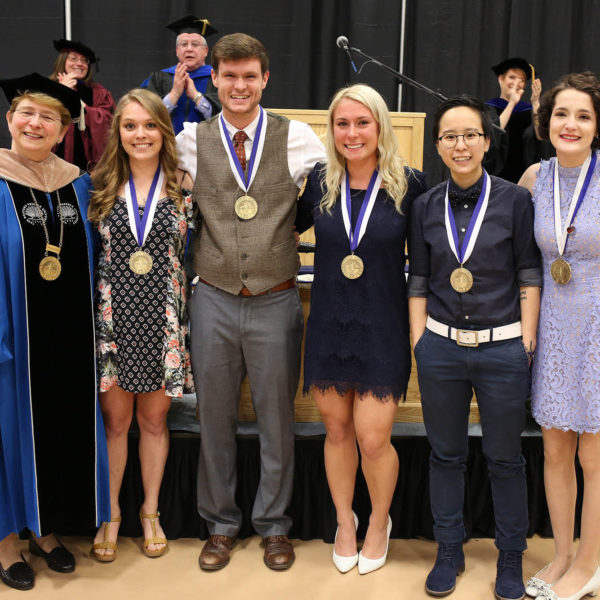 President Drugovich with the 2017-18 Baker-Simpson Entrepreneurial Fellows at Honors Convocation 2017