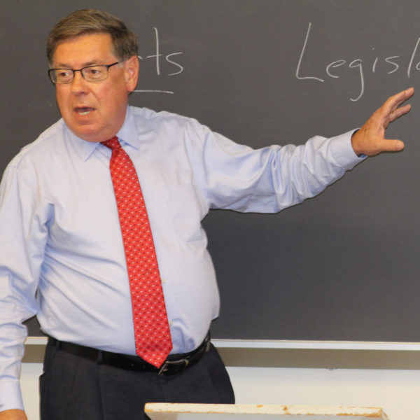 Senator James L. Seward '73, H'99 teaching “New York State Politics and Policy”