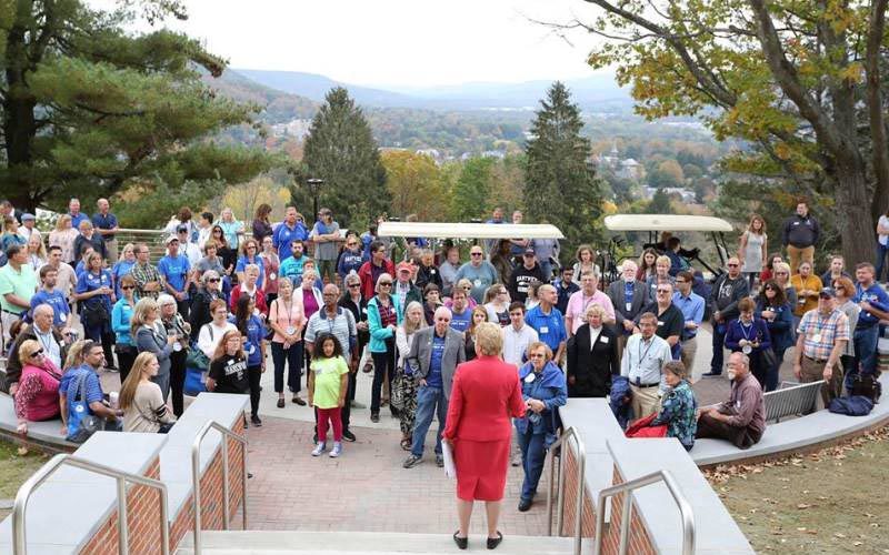 Construction Hartwick College Founders Way First Walk at Bresee Hall