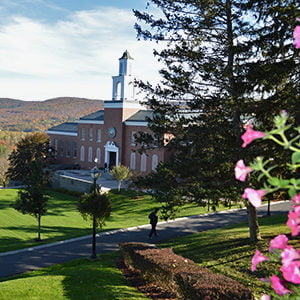 Hartwick's Yager Hall in spring