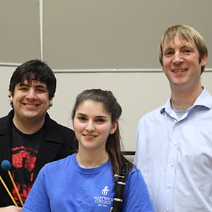 Brittany Mackenzie, Matthew Bertola, and Andrew Pease are attending the CBDNA music conference at Yale.