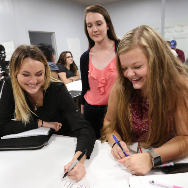 Students working in the Griffiths Center for Collaboration & Innovation