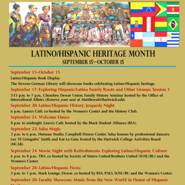Poster for Latino/Hispanic Heritage Month 2018