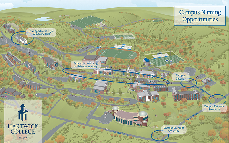 Hartwick College Campus Map Naming Opportunities Among Campus Improvements | Hartwick College