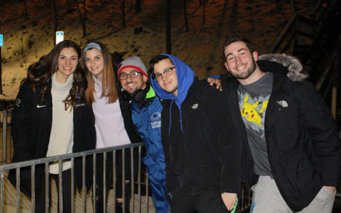 Hartwick students during skating event.