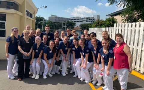 Hartwick College nursing students in Jamaica