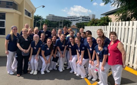 Hartwick College nursing students in Jamaica