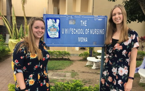 Hartwick College nursing student in Jamaica during January Term at University of the West Indies School of Nursing