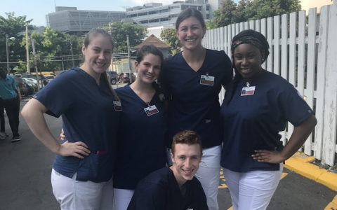 Hartwick College nursing student in Jamaica during January Term