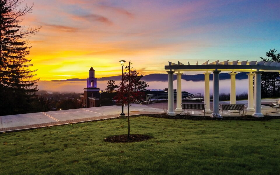 Hartwick College campus at sunrise