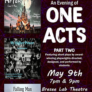 Poster for Theatre Arts' program “An Evening of One Acts - Part 2.”