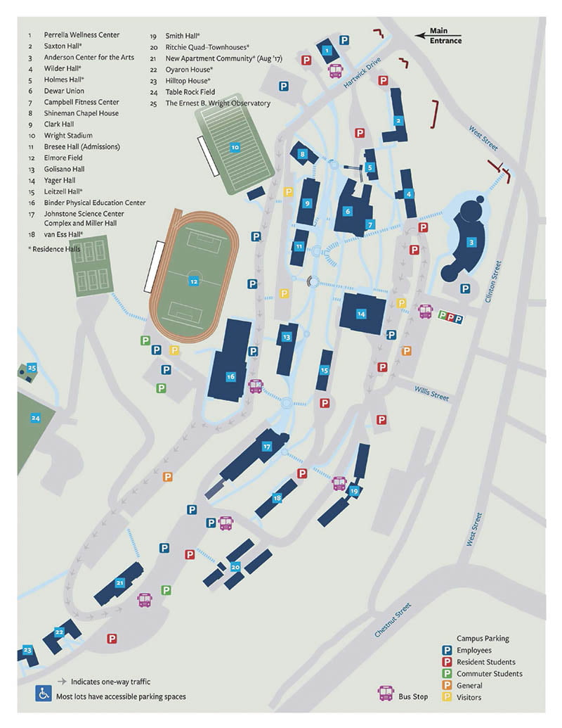 Hartwick College Campus Parking Map