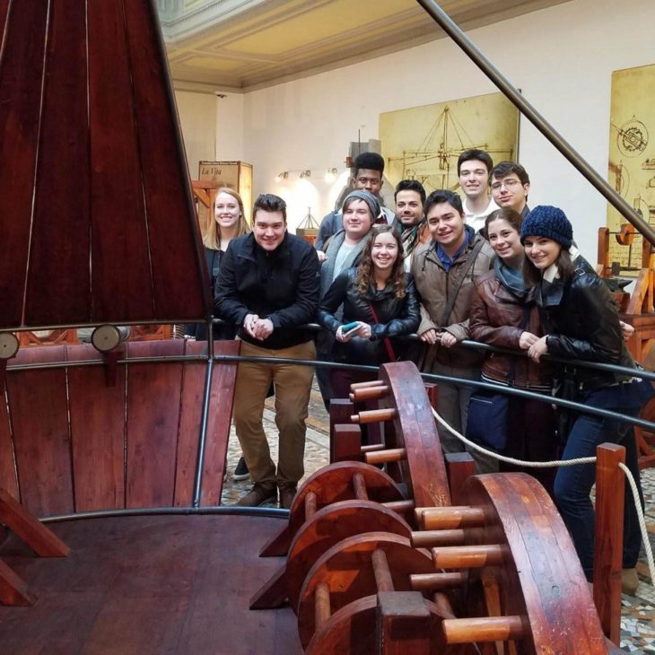 Hartwick students in Da Vinci museum in Italy