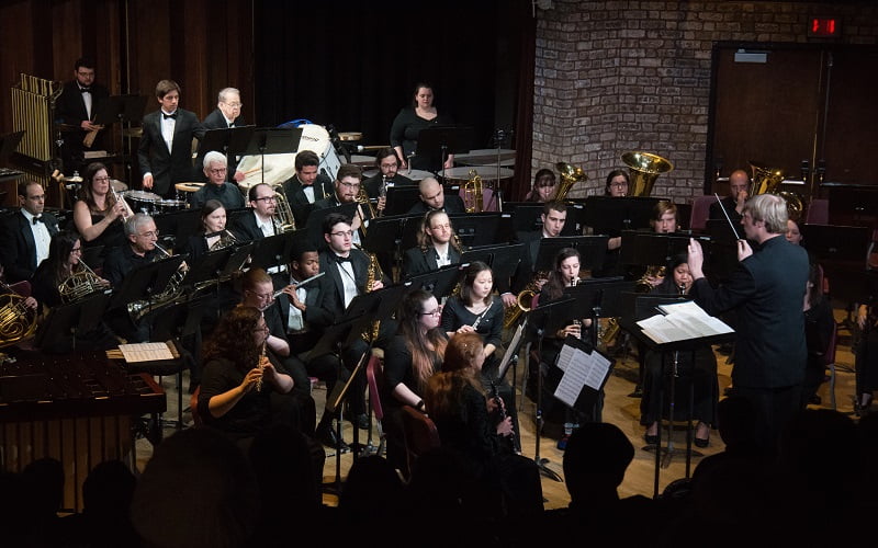 Hartwick College Wind Ensemble Performing in Anderson Theatre