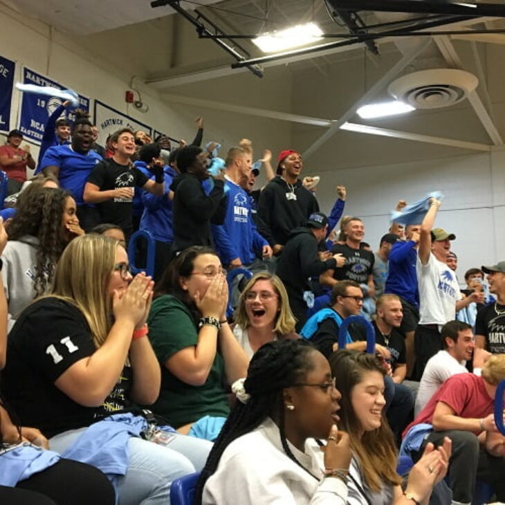 Hartwick student crowd during Hawks Night Fever in Lambros Arena