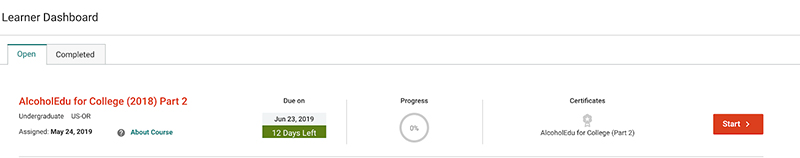 AlcoholEdu Dashboard