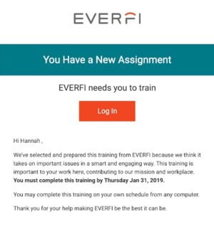 AlcoholEdu Student Email Message Example