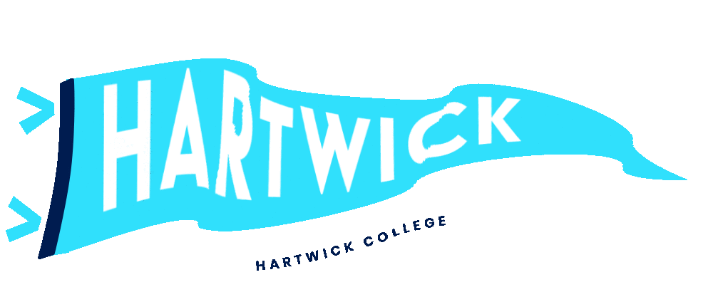 Animated graphic of Hartwick College banner waving