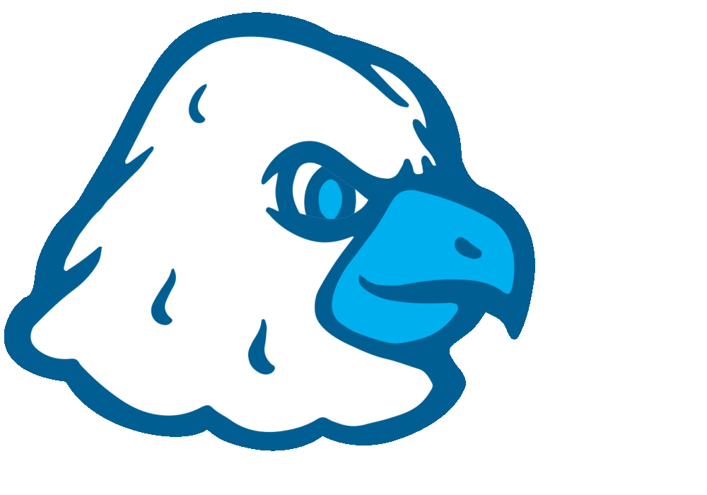 Animated graphic of Hartwick College mascot Swoop calling