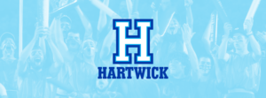Hartwick College Spirit H logo over crowd photo