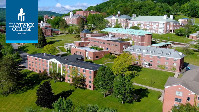 Hartwick College Zoom background photo of campus in spring