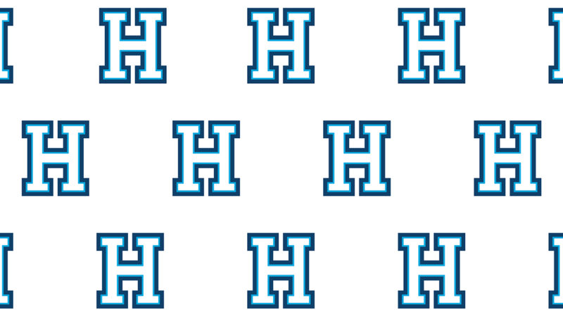 Hartwick College Zoom background with Spirit H logos