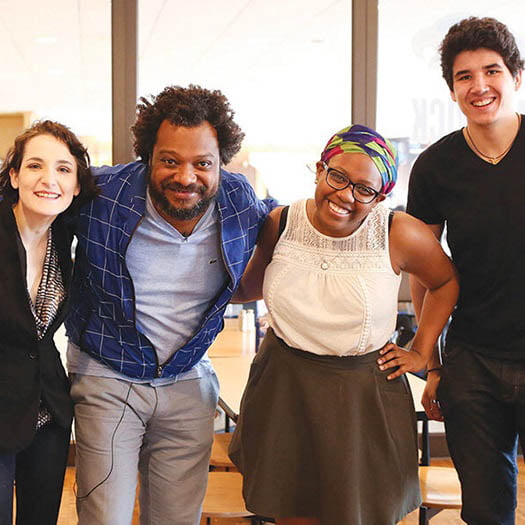 Hartwick College students with alumnus mentor