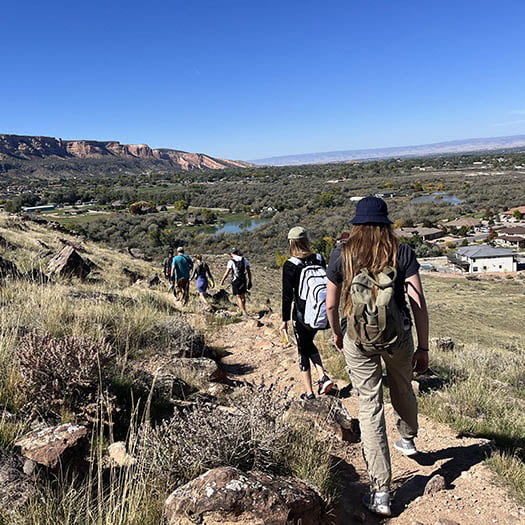 Hartwick College geology students hiking in Colorado