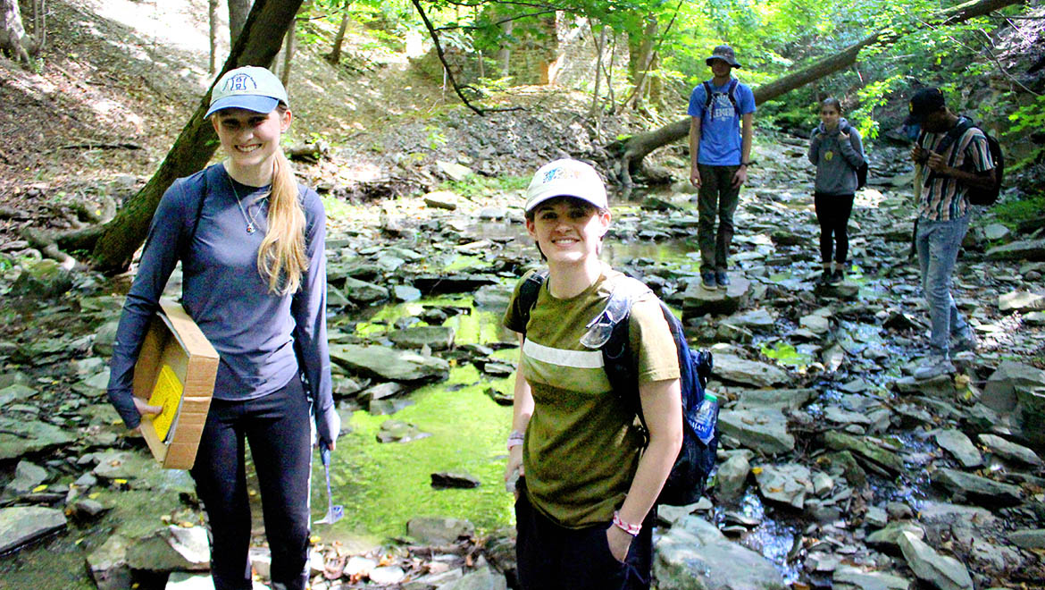 Hartwick College geology students during field study