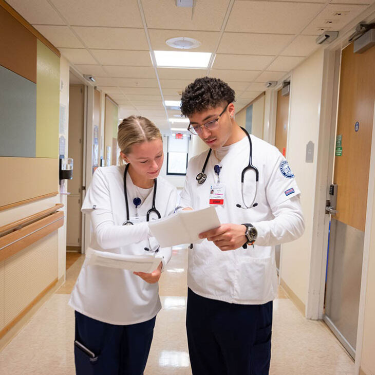 Hartwick College nursing students in hospital during clinical experiences