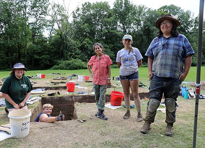 Hartwick College Field School with professor of anthropology