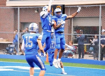 football players celebrating