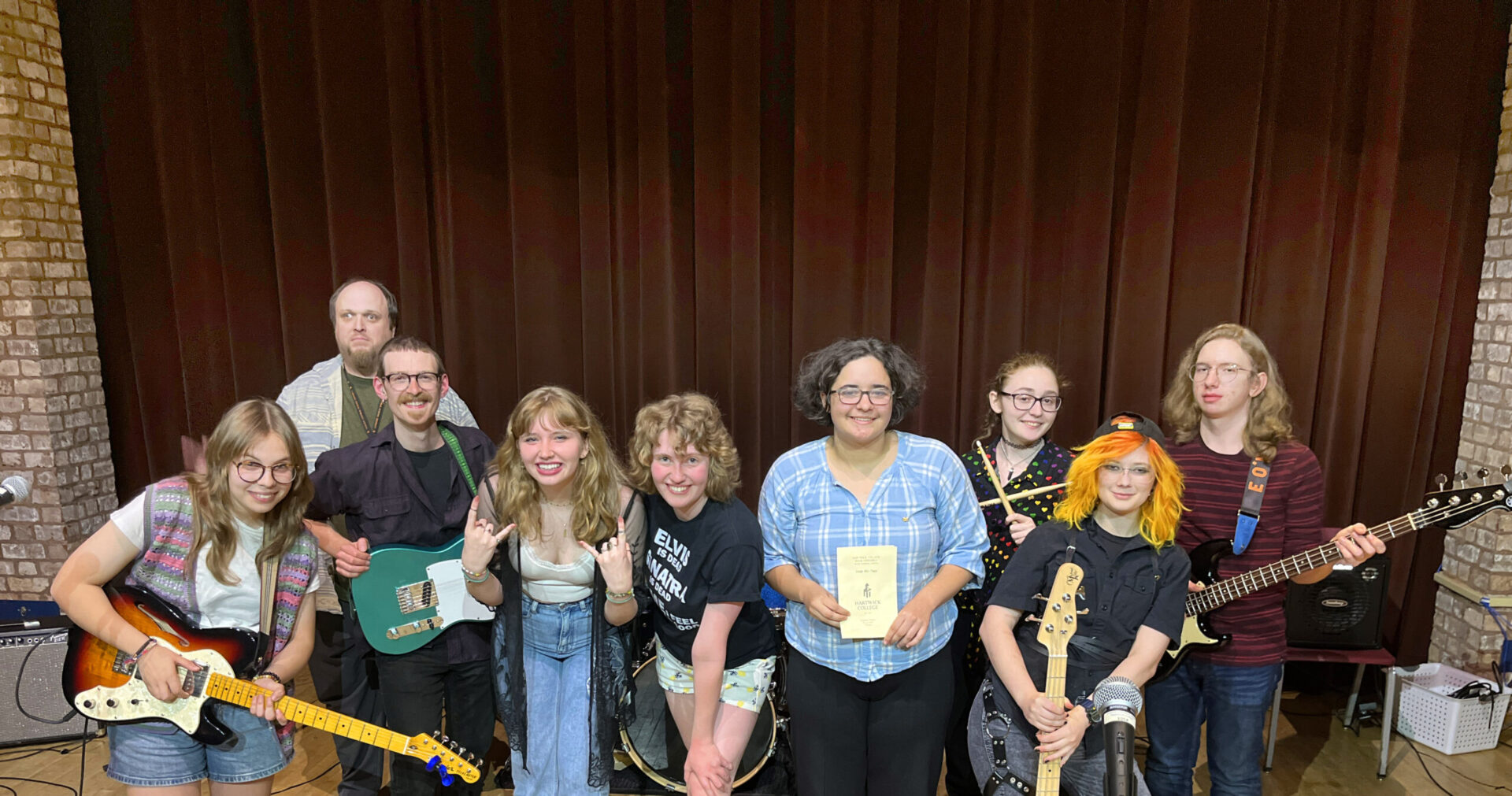 Hartwick College students of the Music Department Rock Ensemble