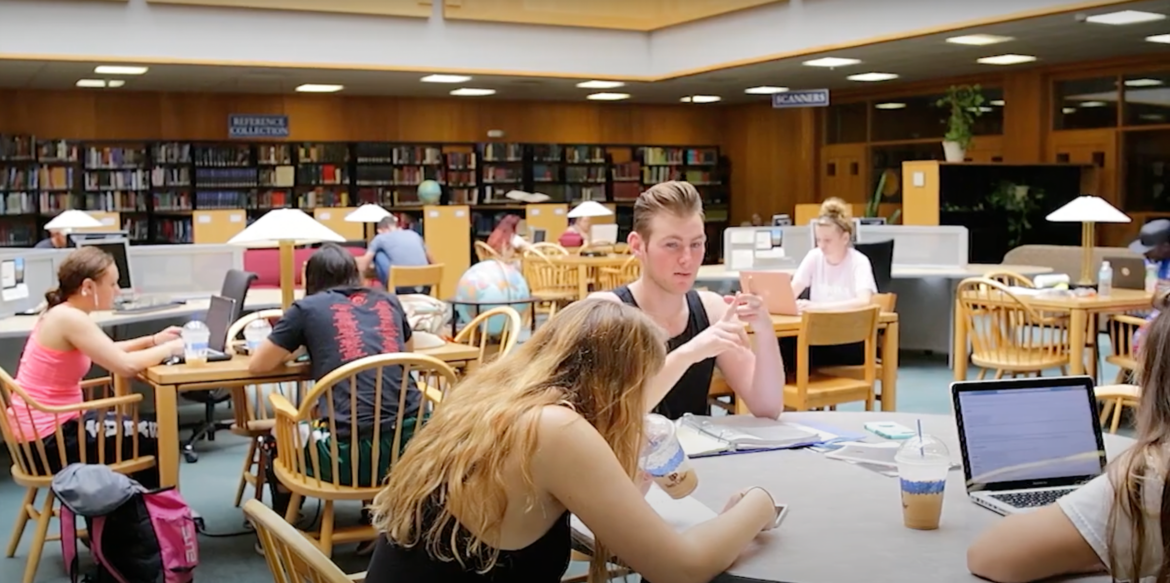 Students in Hartwick College Library