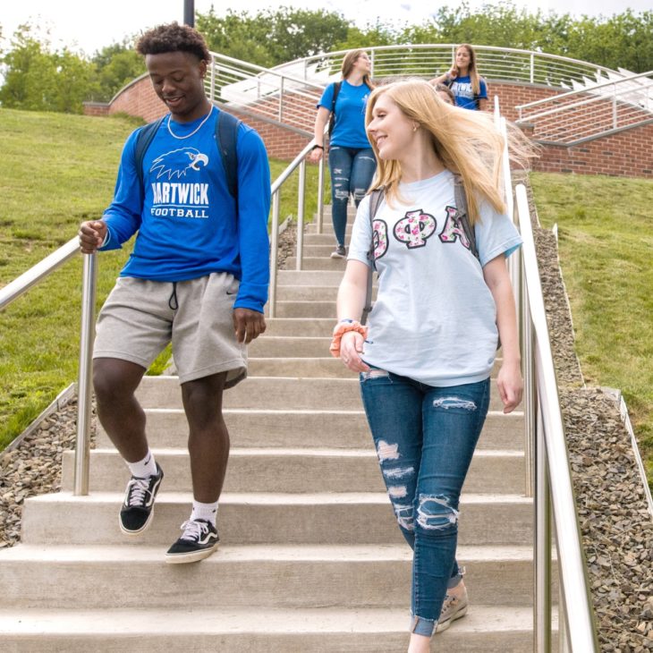 students walking