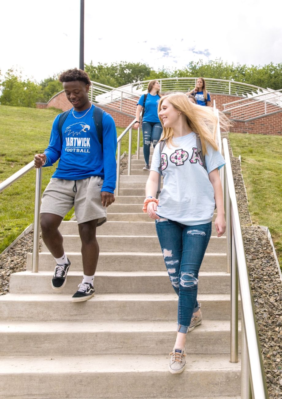 students walking