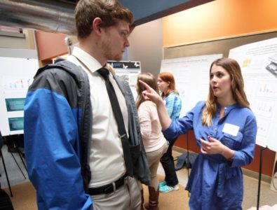 Hartwick student presenting during Student Showcase