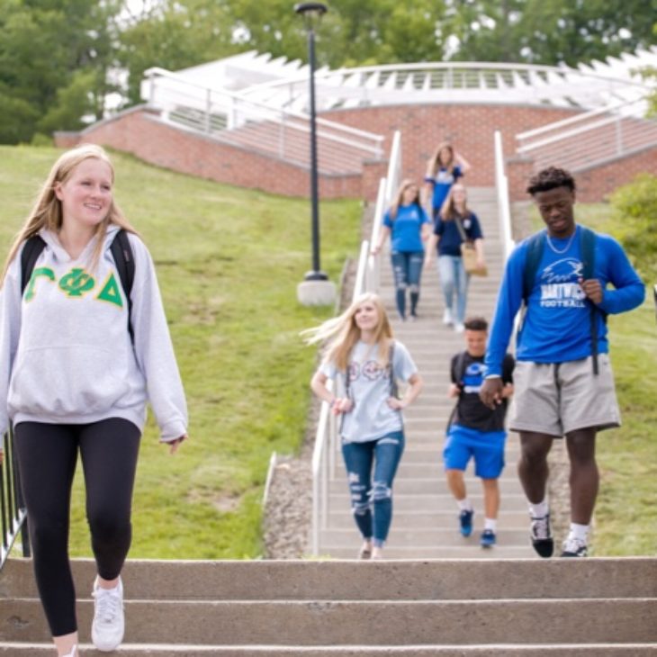 Students walking