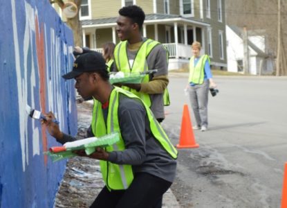 Hartwick students volunteering