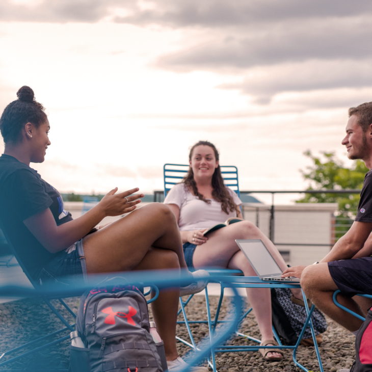 Three Hartwick Students Between Classes