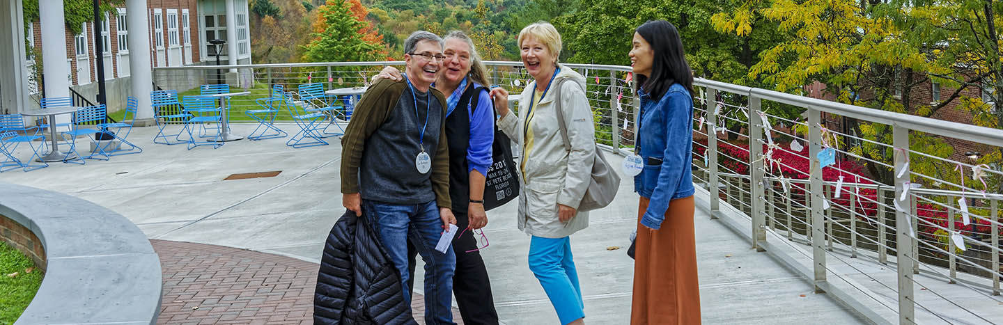 Hartwick College alumni visiting campus in the fall