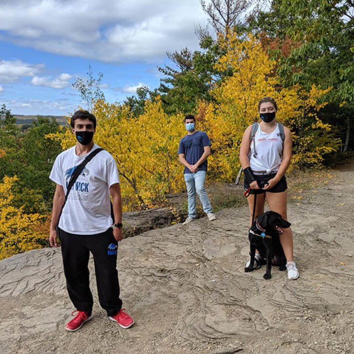 Hartwick College students at Table Rock top of trail