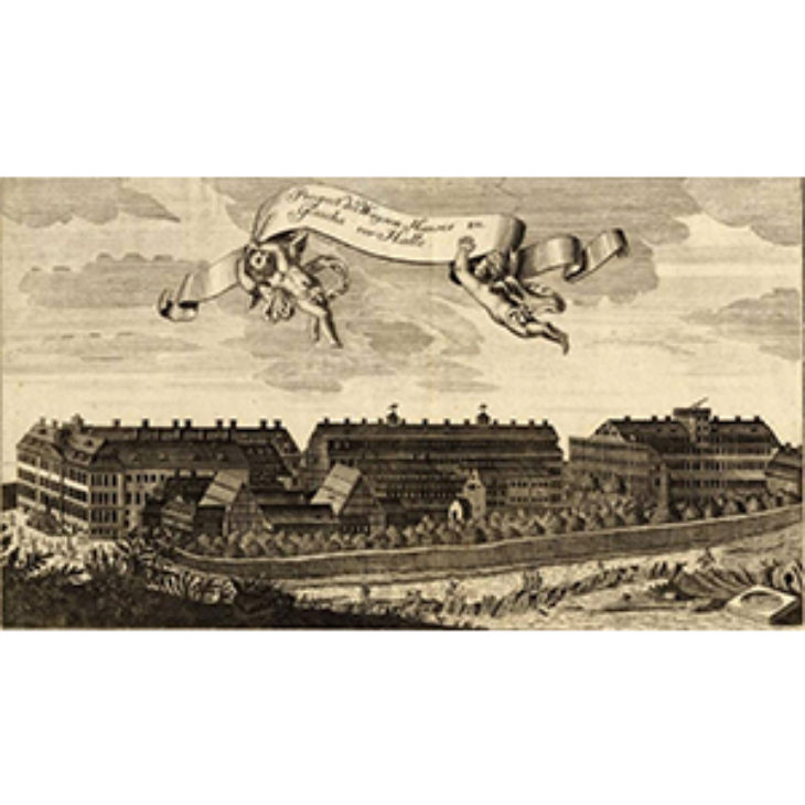 Engraving of Waysen House in Halle