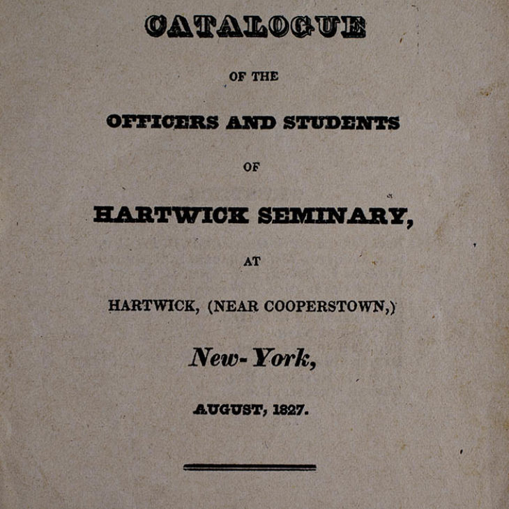 Hartwick Seminary Catalog Cover 1827