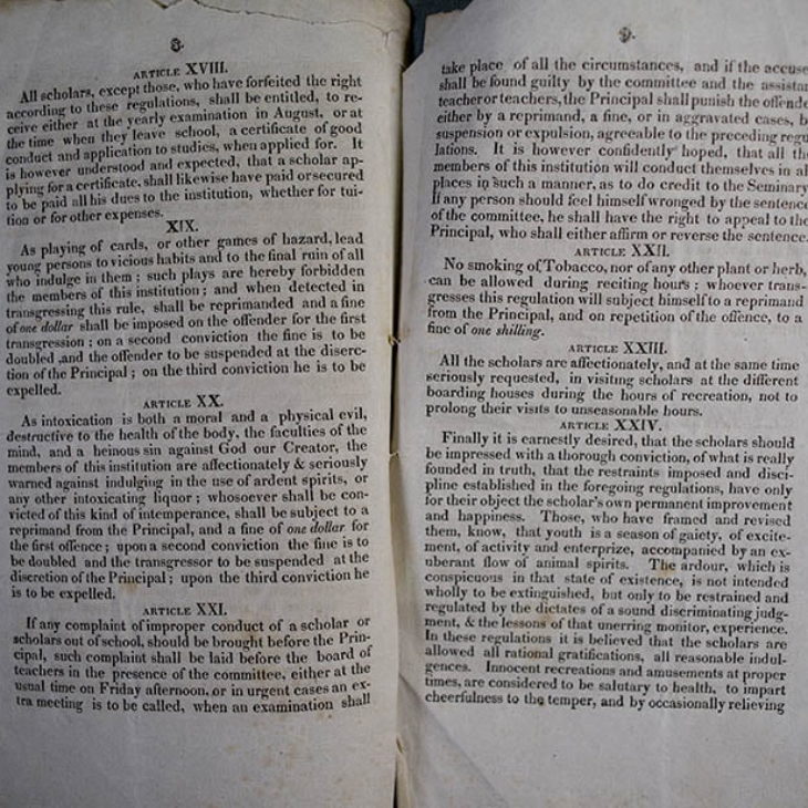Hartwick Seminary Regulations