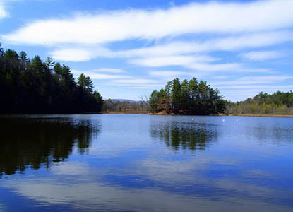 Hartwick College's Pine Lake in spring