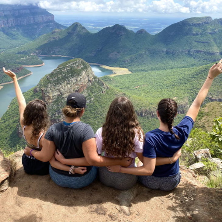 Hartwick students admiring the views from the top of the mountains in Peru